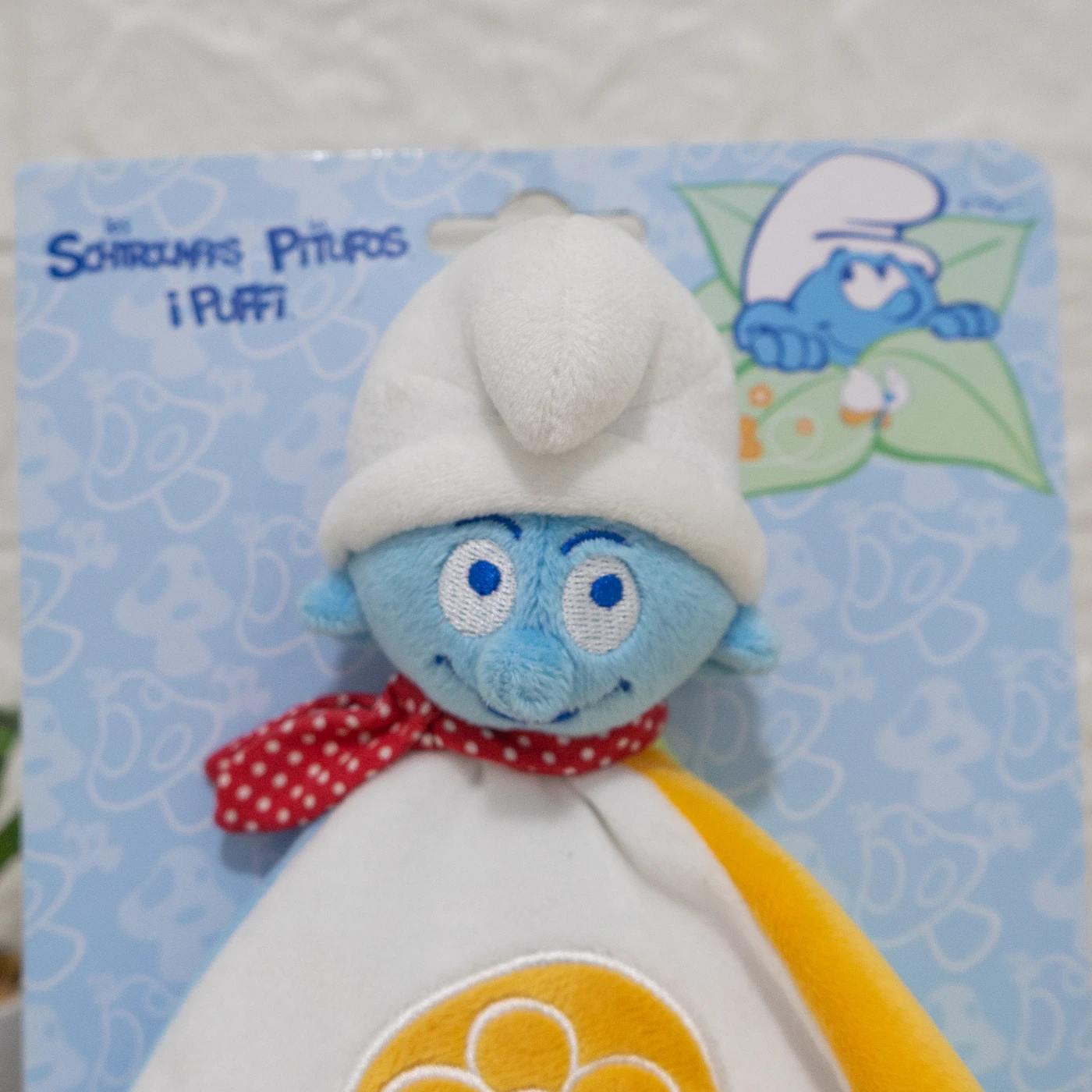 doudou carita de pitufo azul