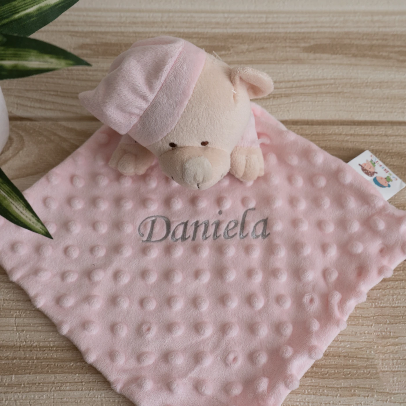 doudou topos bordado rosa