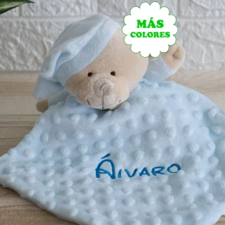 doudou topos osito personalizado bordado azul