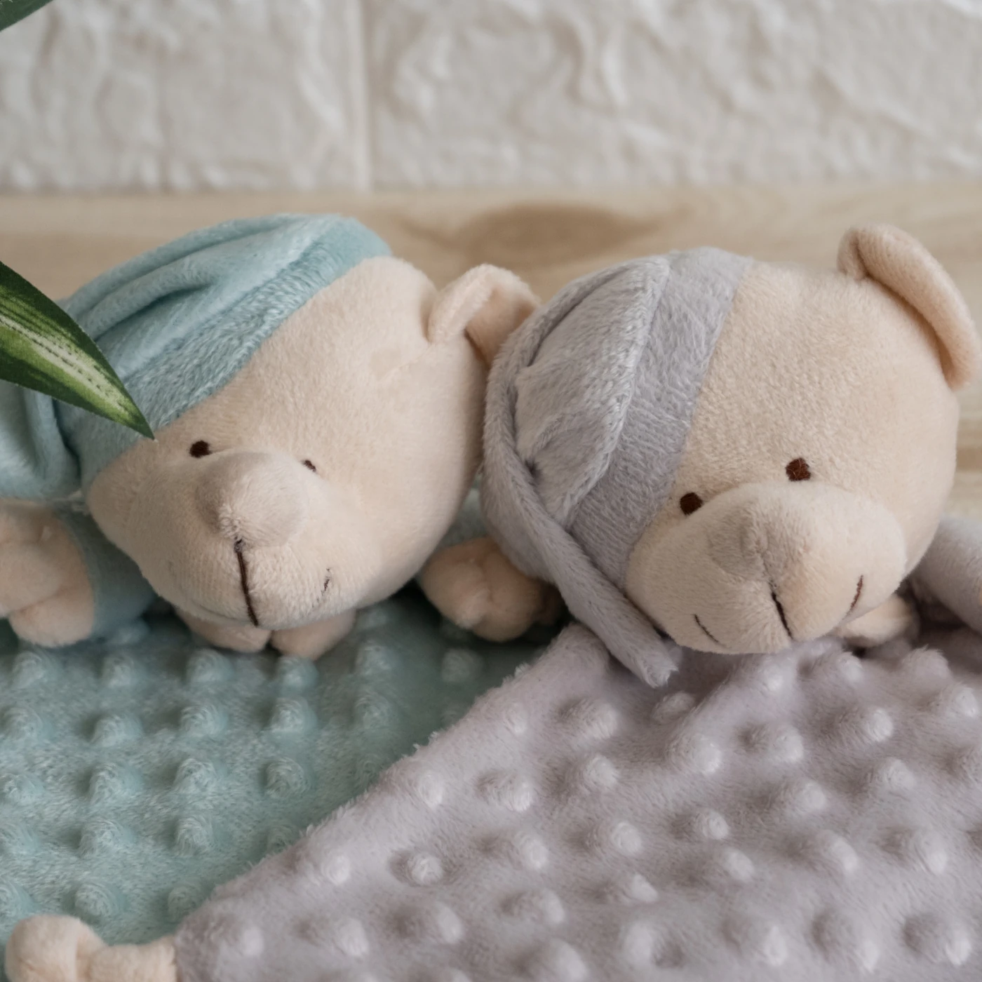 doudou topos osito verde y gris