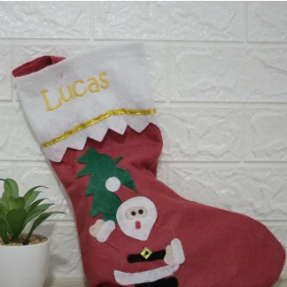 bota navidad nombre bordado