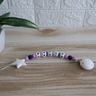 chupetero personalizado silicona morado