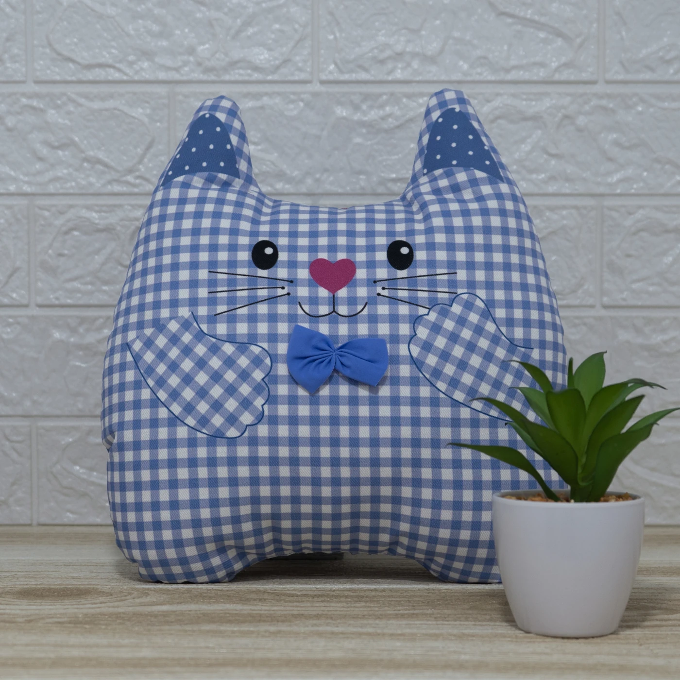 cojín infantil gato azul