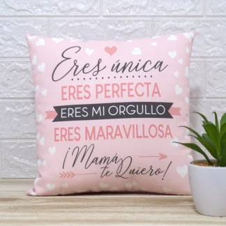 cojín mama te quiero rosa