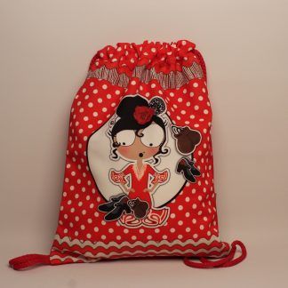 mochila flamenca roja