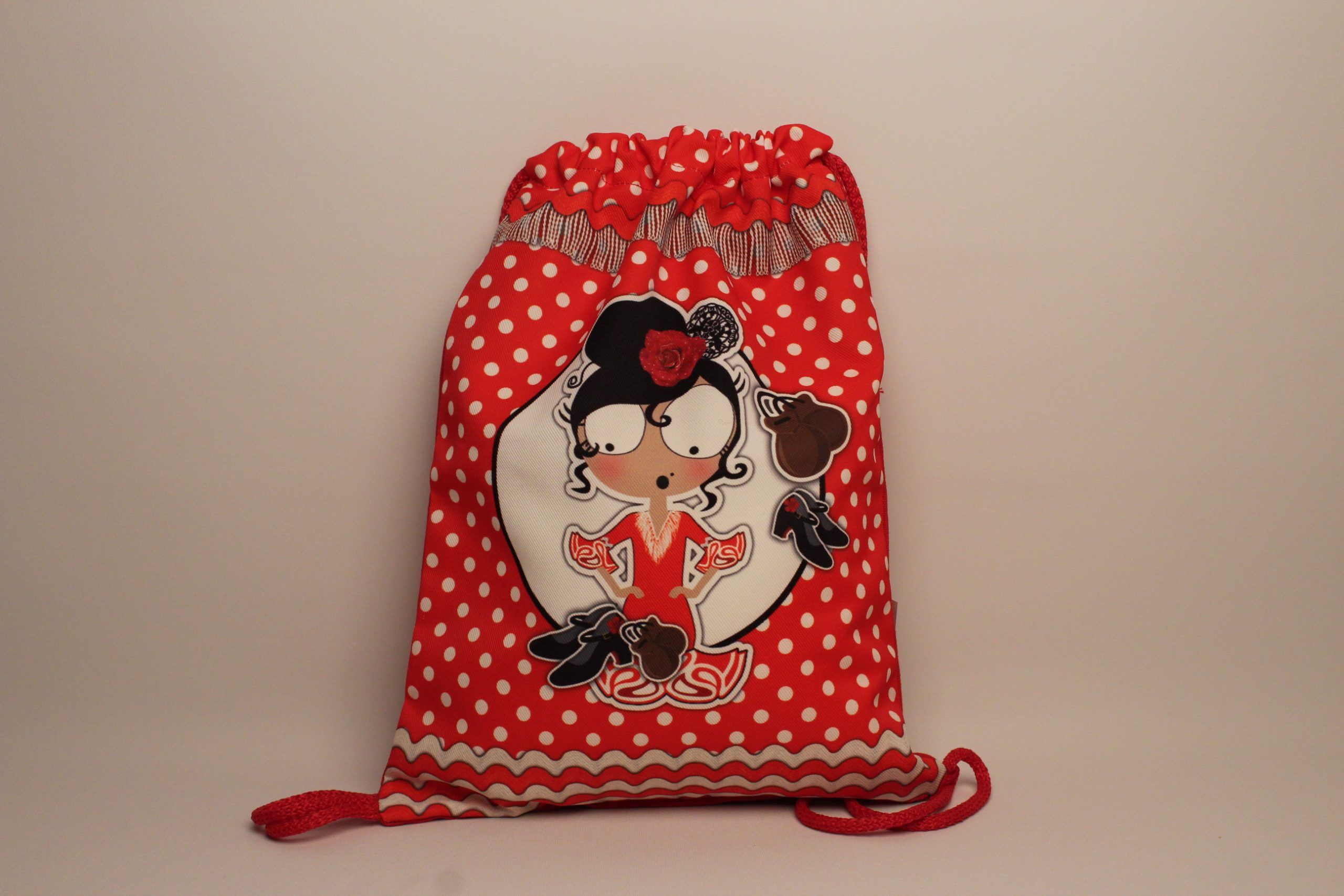 mochila flamenca roja