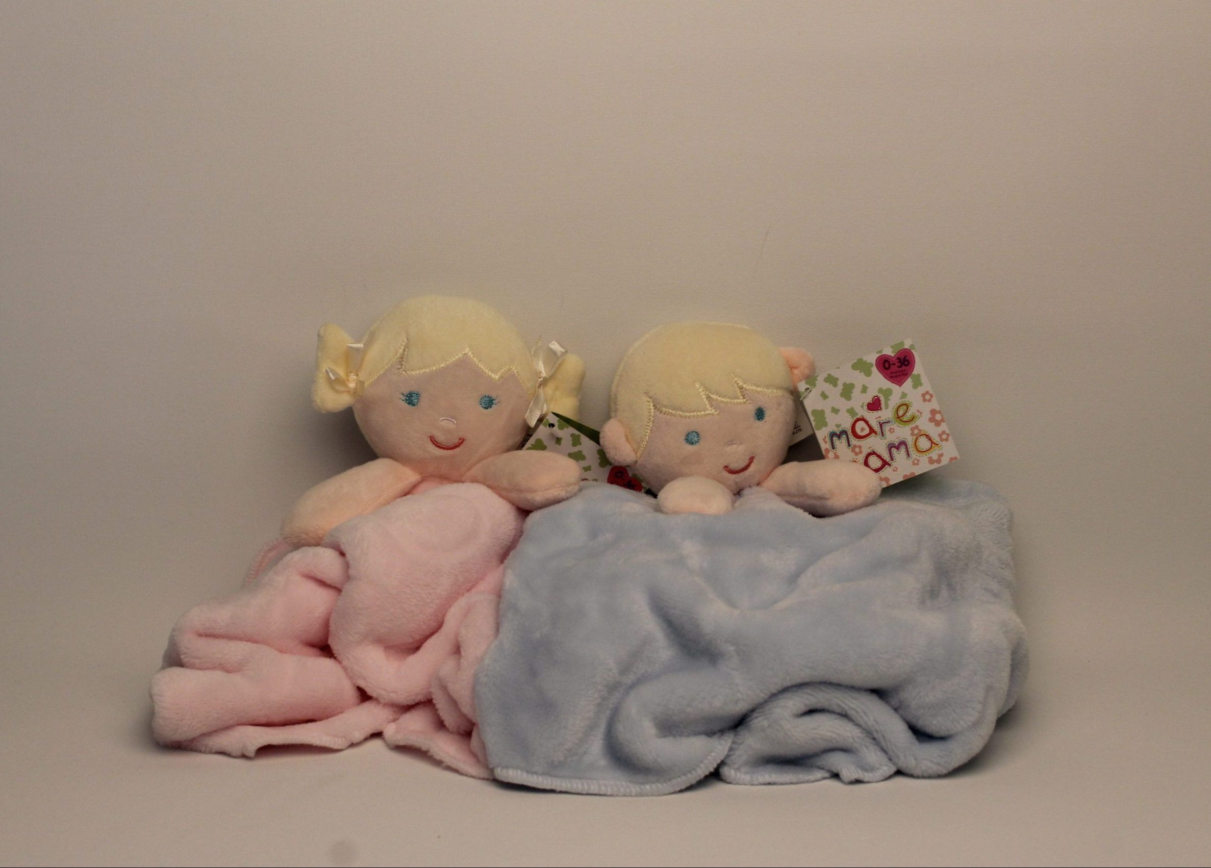 doudou carita bebe rosa azul
