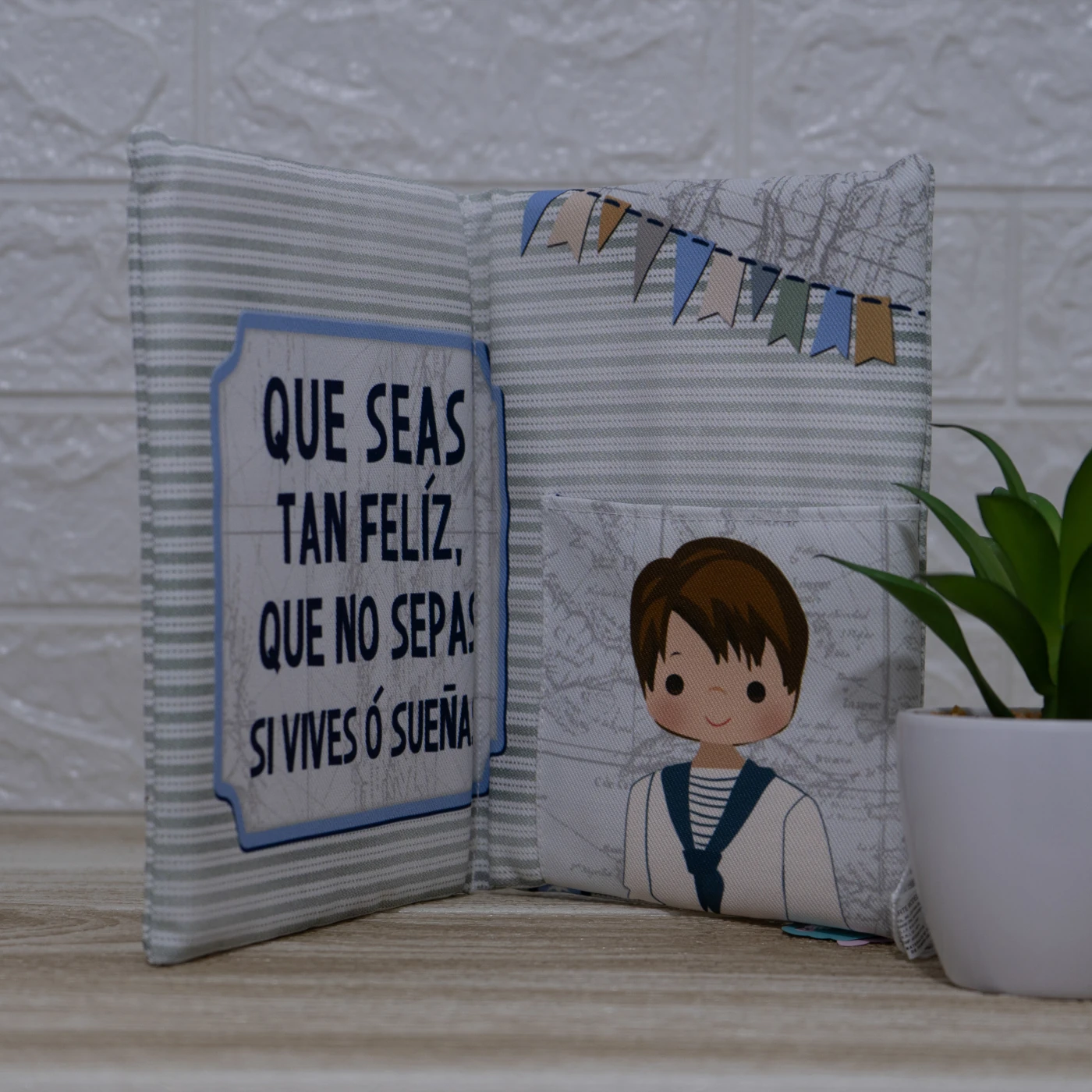 postal comunión azul abierta