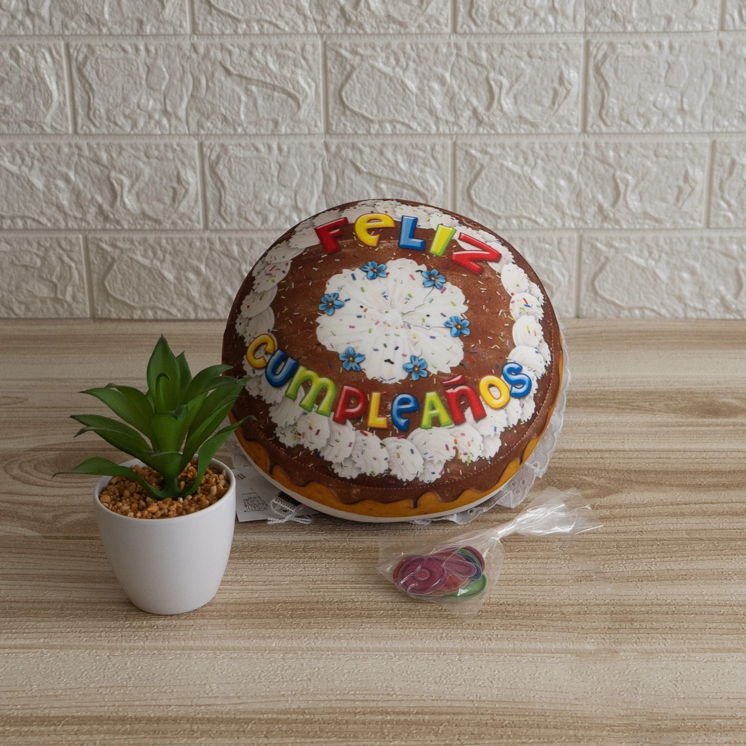 cojín tarta cumpleaños personalizable números
