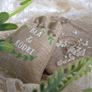 saquito boda guarda arroz personalizado