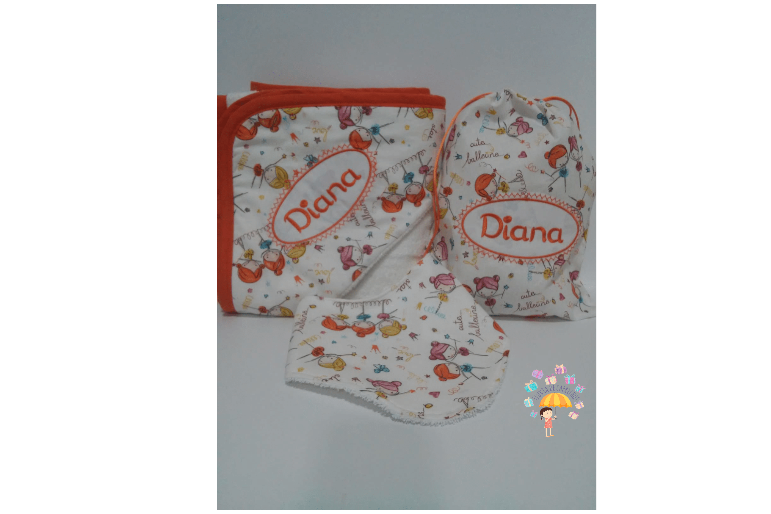 canastilla personalizada bailarinas naranja