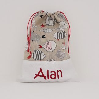 bolsa infantil nombre bordado