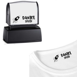 sello textil personalizado cohete