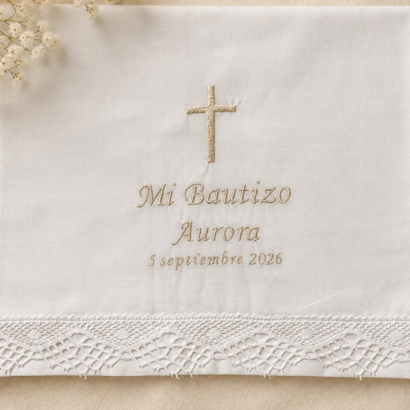 pañuelo bautizo personalizado cruz
