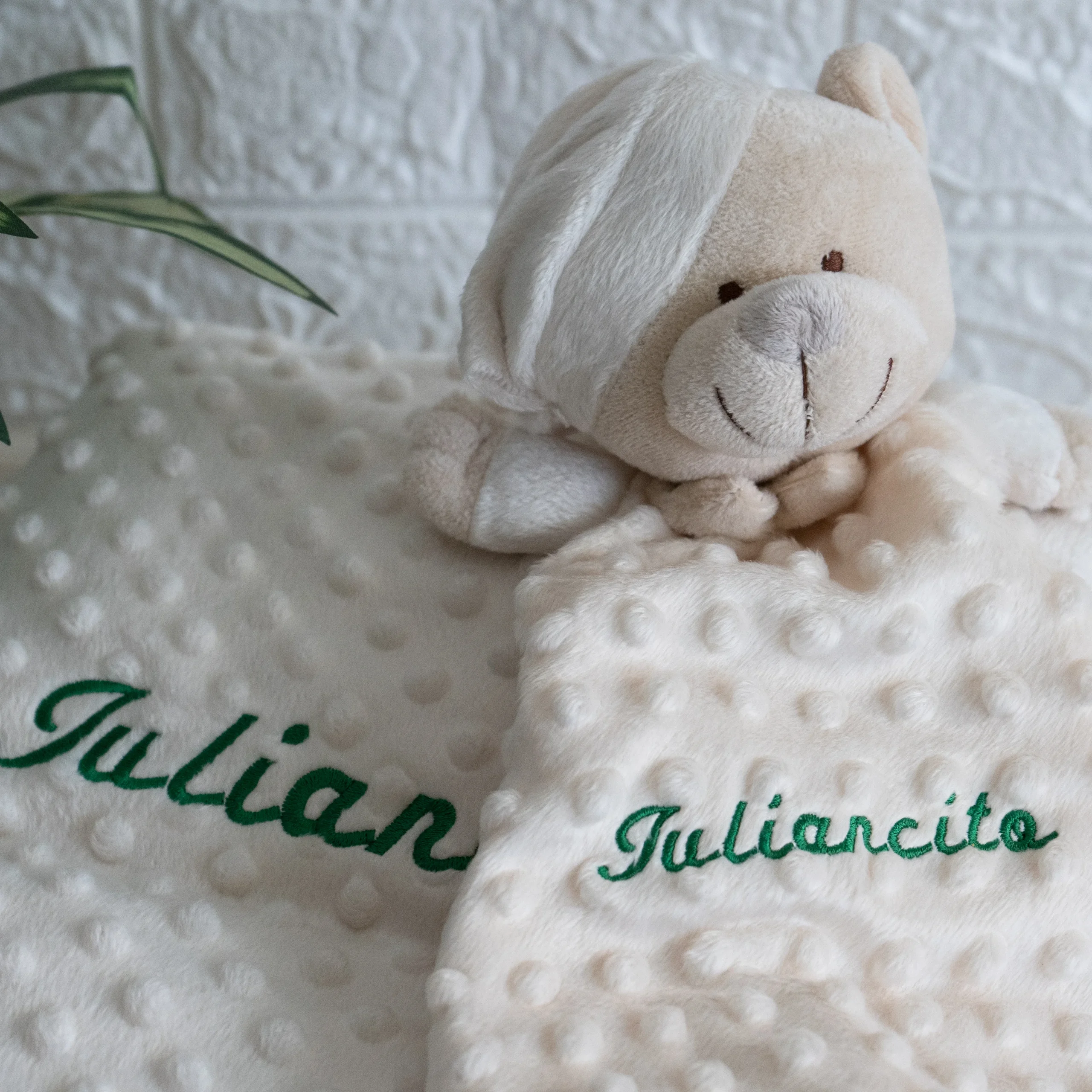 manta doudou personalizado beige