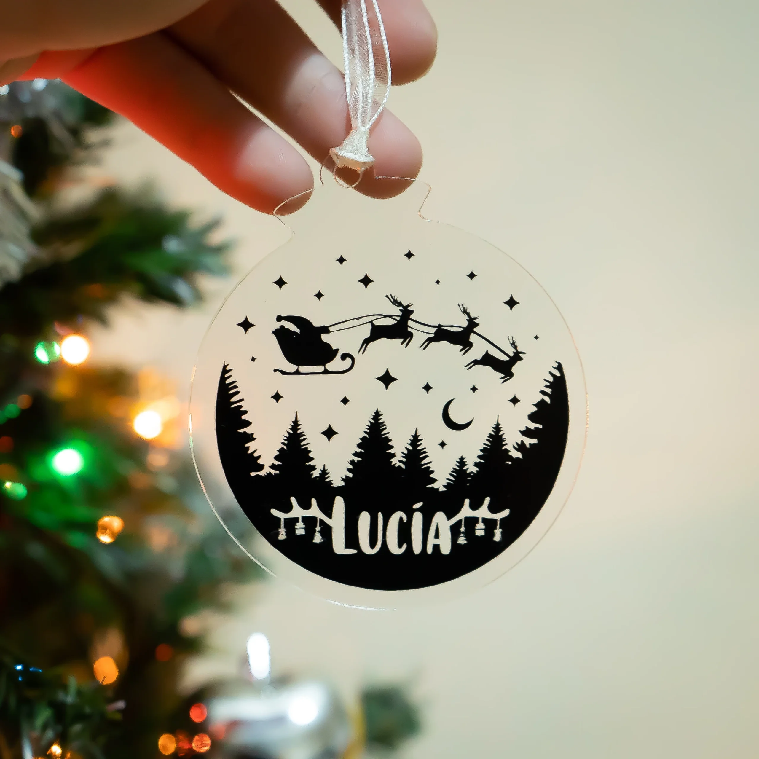 bola navidad personalizada plana