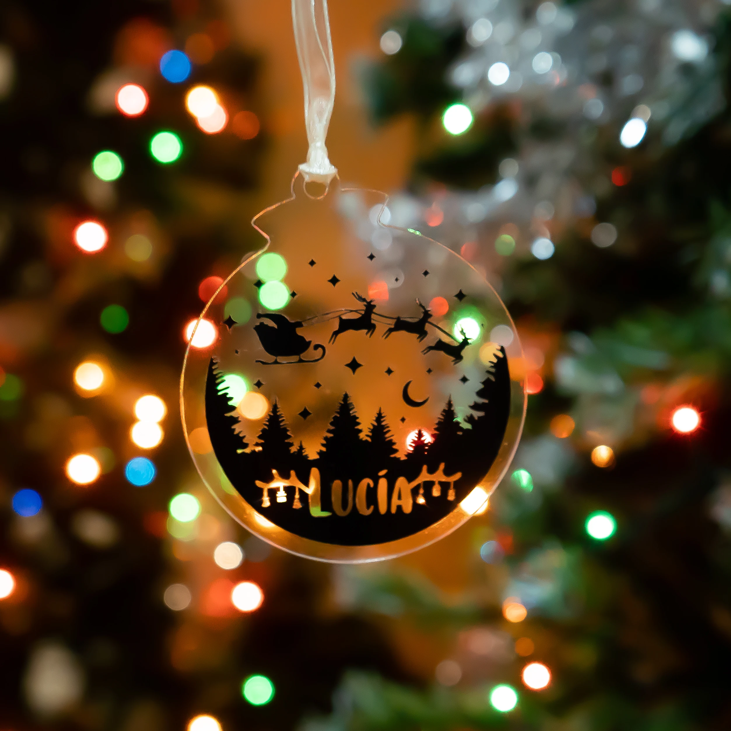 bola navidad plana personalizada nombre